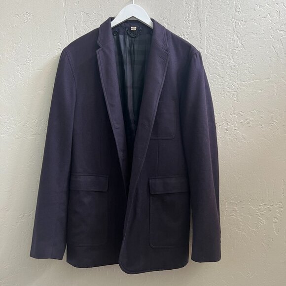 Burberry Men's Navy Blue 100% Virgin Wool Milford Jacket, sz 54 - Picture 2 of 11